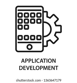 Application development icon. Stroke outline style. Vector. Isolate on white background.