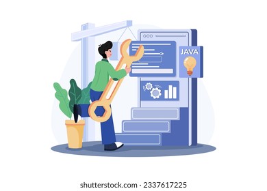 Application Development Illustration concept. A flat illustration isolated on white background