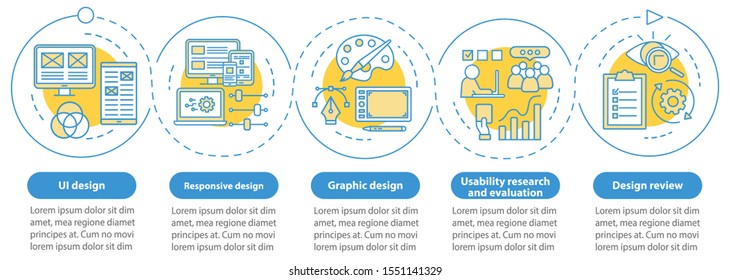 Application Development Vector Infographic Template. Business Presentation Design Elements. Data Visualization With Four Steps And Options. Process Timeline Chart. Workflow Layout With Linear Icons