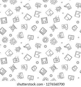 Application Development vector minimal outline seamless pattern