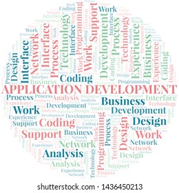 Application Development word cloud. Wordcloud made with text only.