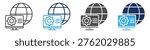 application domain icon set multi concept