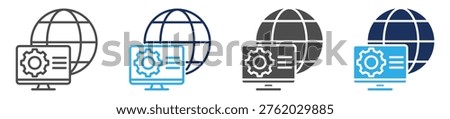 application domain icon set multi concept