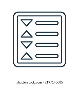 Icône de contour de l'application, de la liste déroulante, du menu déroulant. Image vectorielle de l'art en ligne.