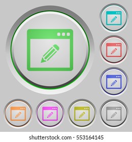 Application edit color icons on sunk push buttons