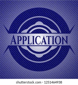 Application emblem with jean high quality background