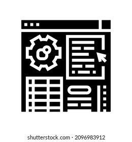 application erp glyph icon vector. application erp sign. isolated contour symbol black illustration