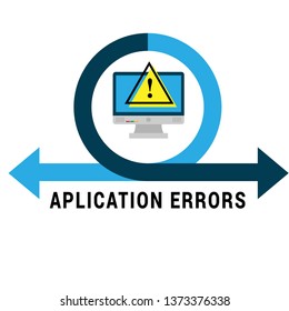 application error concept. alert warning of spam data. Virus warning.triangle sign