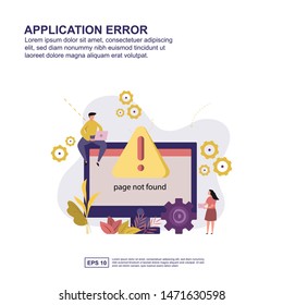 Application error concept vector illustration flat design for presentation, social media promotion, banner, and more