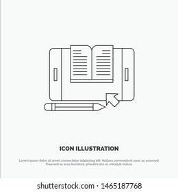 Application, File, Smartphone, Tablet, Transfer Line Icon Vector. Vector Icon Template background