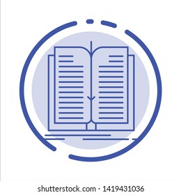 Application, File, Transfer, Book Blue Dotted Line Line Icon