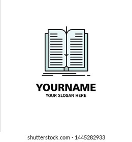 Application, File, Transfer, Book Business Logo Template. Flat Color