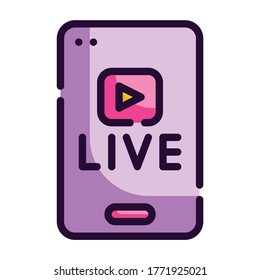Application Fill Outline icon. Live and Streaming.