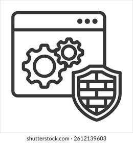Application Firewall Icon Vector Illustration Outline