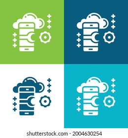 Application Flat four color minimal icon set