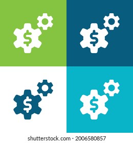 Application Flat four color minimal icon set