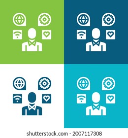 Aplicación Plano de cuatro colores mínimo conjunto de iconos