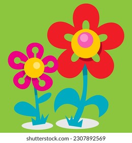 aplicación de flores sobre un fondo verde