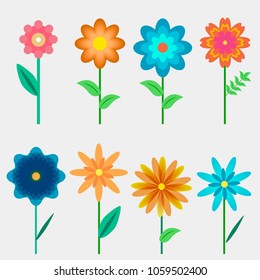 Application of flowers, vectorial image, can be used as stickers and when decorating advertising, printing and websites
