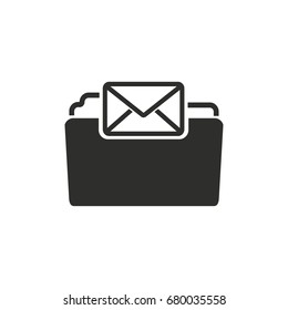 Application folder vector icon. Black illustration isolated on white background for graphic and web design.