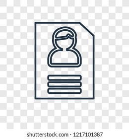 Application Form concept vector linear icon isolated on transparent background, Application Form concept transparency concept in outline style