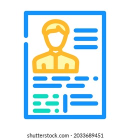 application form cv color icon vector. application form cv sign. isolated symbol illustration