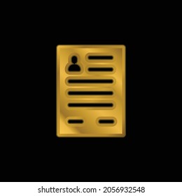 Application Form gold plated metalic icon or logo vector