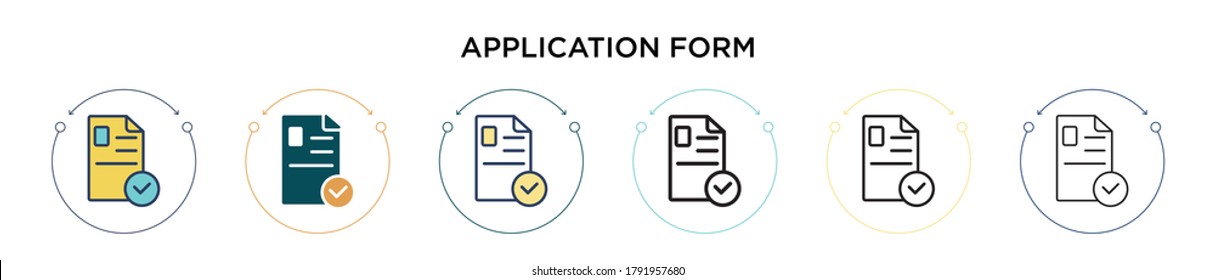 Application form icon in filled  thin line  outline   stroke style  Vector illustration two colored   black application form vector icons designs can be used for mobile  ui  web