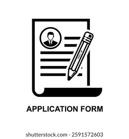 Application form icon isolated on background vector illustration.