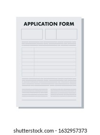 Application form on a white background