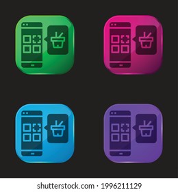 Icono de botón de cuatro colores de aplicación