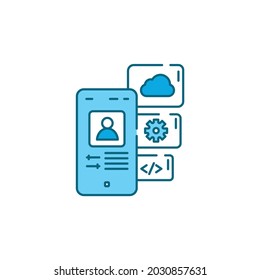 Application functions color line icon. Pictogram for web page, mobile app, promo. UI UX GUI design element.