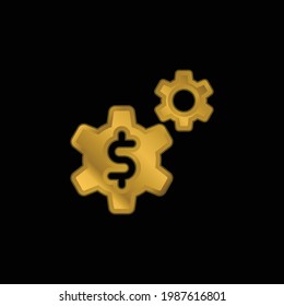 Application gold plated metalic icon or logo vector