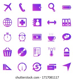 Iconos de degradado de aplicación en fondo blanco. Juego 2, vector de stock