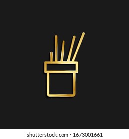 application, graphic, tools gold icon. Vector illustration of golden dark background