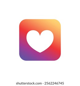 Application of heart symbol Icon with a soft-colored degraded background layout. Vector illustration of your social media application design pro