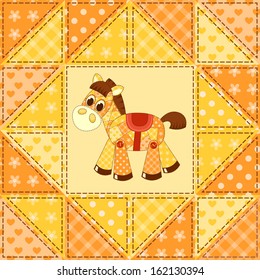 Application horse seamless. Cildren vector background.