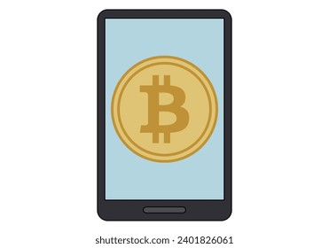 Icono de aplicación con criptodivisa de bitcoin.