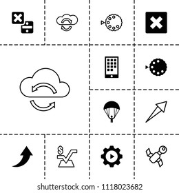 Application icon. collection of 13 application filled and outline icons such as cancel, camera mode, calendar on phone. editable application icons for web and mobile.