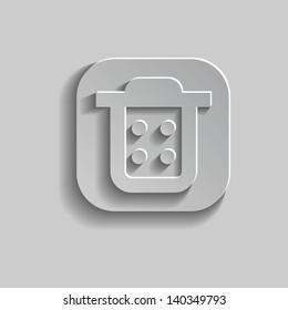 Application icon design in grey. EPS10 format. Transparencies used in multiply mode.