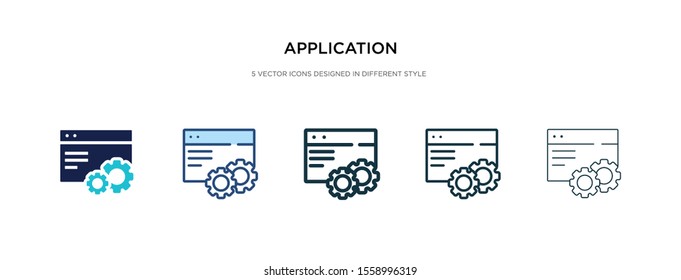 application icon in different style vector illustration. two colored and black application vector icons designed in filled, outline, line and stroke style can be used for web, mobile, ui