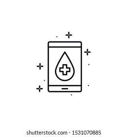 Application icon. Element of Blood Donation icon. Thin line icon