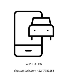application icon. Line Art Style Design Isolated On White Background