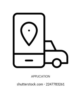 application icon. Line Art Style Design Isolated On White Background