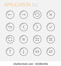 application icon line grey vector