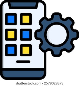 Application Icon Lineal Color Vector Illustration