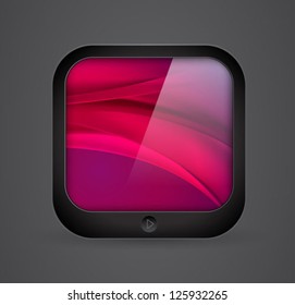 application icon - mobile tablet computer shape - vector