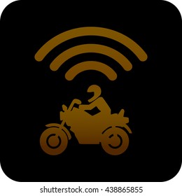 Application Icon / Motorcycle Order / Brown Taxi Bike
