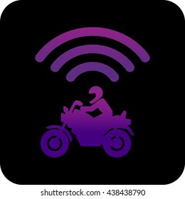 Application Icon / Motorcycle Order / Violet Taxi Bike