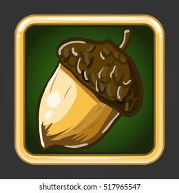 The application icon with nut. Cartoon illustration